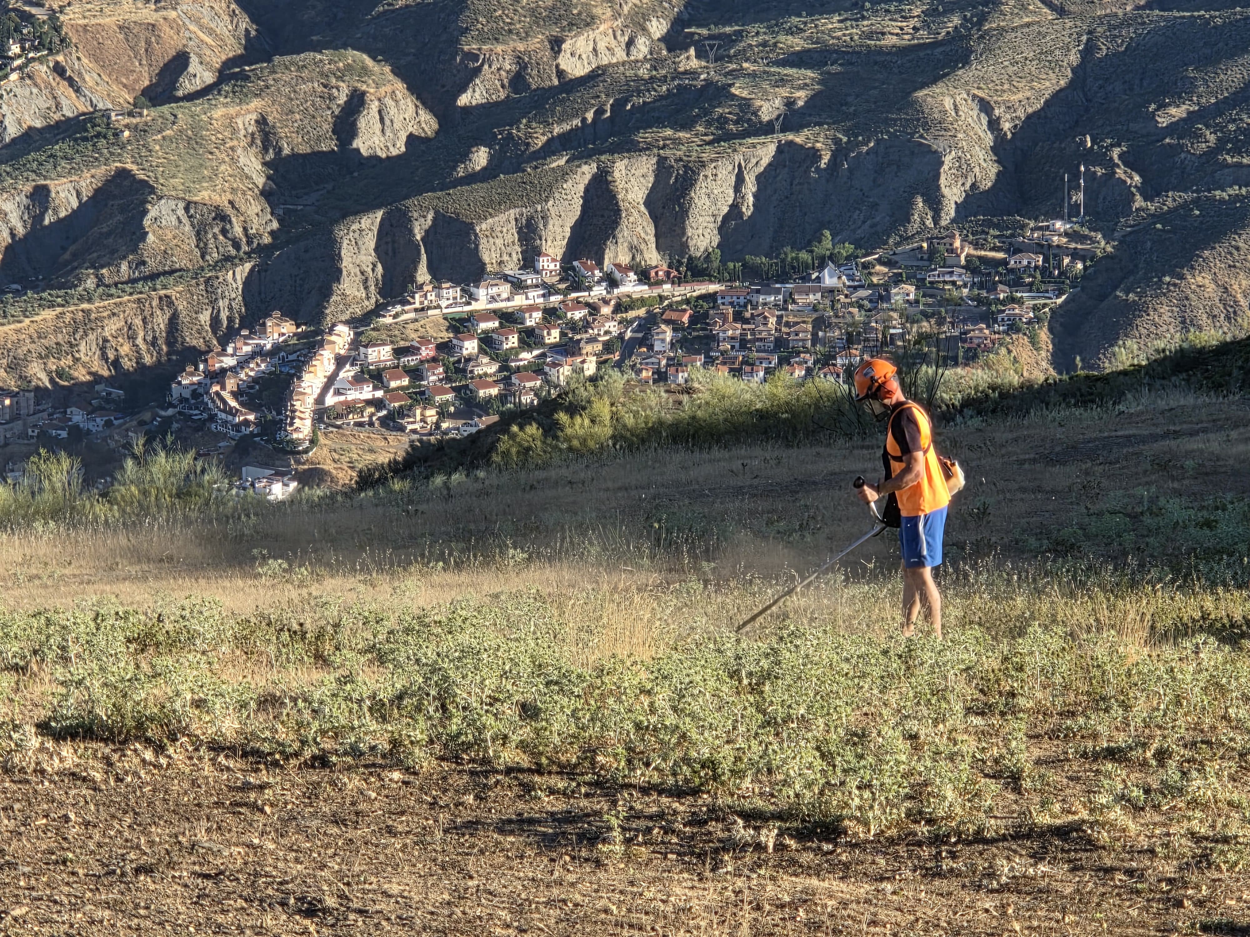Retirada de vegetación en el despegue de parapente de Cenes de la Vega